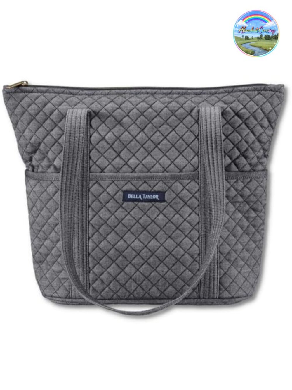 Bella Taylor Stride Quilted Shoulder Tote Bag 11x11x4 Cotton